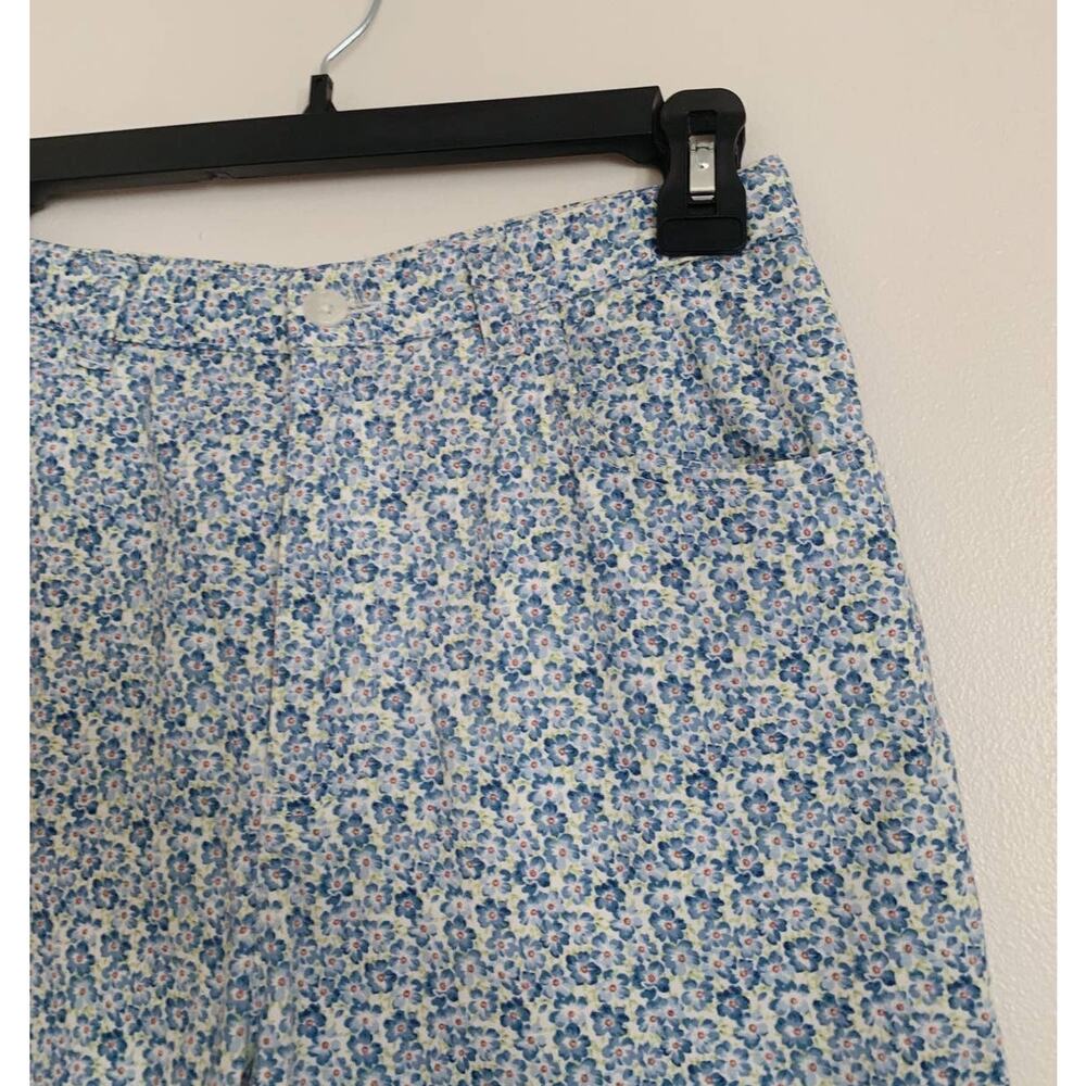 Light Blue Vintage Jones New York High Waisted Floral Print Pants 6 - Picture 3 of 8